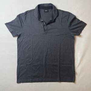 BOSS Hugo Boss‎ Mens Gray Short Sleeve Polo Shirt Casual Top Large. GUC
